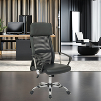 Appui-tête minimaliste en cuir synthétique noir Accoudoir Chaise de conférence pivotante Mobilier de bureau