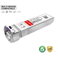 Modul SFP+ 10G Transceiver Serat Optik BiDi 100km Simplex LC SMF 1490nm-TX/1550nm-RX Kelas Komersial untuk Switch Pusat Data