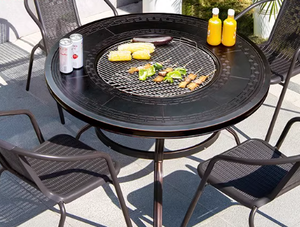 <span class=keywords><strong>Barbacoa</strong></span> al aire libre Mesa Silla Patio Recinto de aluminio fundido Carbón eléctrico Hornear Jardín <span class=keywords><strong>Terraza</strong></span> Hierro Mesa de ocio - Product Image 6