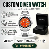 Montre de luxe pour homme 2026, mouvement à quartz Miyota japonais, 42 mm, en acier inoxydable, avec cadran en verre, marque privée, vente chaude