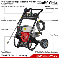 Nettoyeur haute pression à essence 170 BAR 2500 PSI, moteur à essence 5,5 CV, jet d'eau de surface, lavage de voiture, nettoyeur haute pression à essence