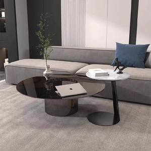 Mesas Auxiliares de Centro Modernas y Lujosas con Tapa de Mármol, Diseño Portátil, Pequeñas y Elegantes para Sala de Estar - Product Image 3