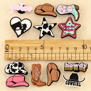 Alta calidad Pvc vaquero vaquera zapato encantos Salvaje Oeste caballo bota tacones sombreros animales zapato decoraciones encantos para zapatos - Product Image 2