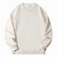 Vente en gros : Sweat à capuche 300g à col rond en molleton bouclé fin, avec logo imprimé, coupe ample décontractée, idéal comme maillot de base pour uniforme scolaire