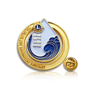 Wholesale Custom Metal Lapel Logo Hat Pins Personalized Lion Club Soft Enamel Pin