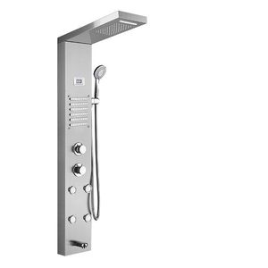 Panel de Ducha con Pantalla de Temperatura, Luz LED, Acero Inoxidable 304, Juego de Ducha Cuadrado, Forma Rectangular, Duradero - Product Image 5