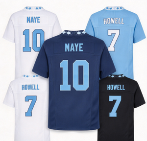 เสื้อฟุตบอลทีมทาร์ฮีลส์ รัฐนอร์ทแคโรไลนา # 10 มายเอะ # ชุดเสื้อเจอร์ซีย์วิทยาลัยเย็บปักถักร้อย 7 Howell Men คอลเลคชั่น - Product Image 1