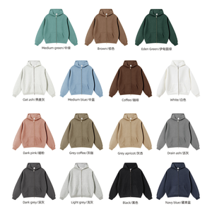 Sweat-shirt à capuche unisexe de haute qualité pour homme, coupe ample, fermeture éclair intégrale, logo personnalisé, taille américaine, tirettes de fermeture éclair doubles en métal - Product Image 2