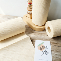 Rouleau d'essuie-tout de cuisine en bambou biodégradable écologique, non fluorescent, résistant, pour le nettoyage domestique et les supermarchés