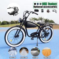Sepeda Listrik Kustom 500W Retro Cruiser Vintage Ban Tebal 26-Inci untuk Jaringan Ritel Regional