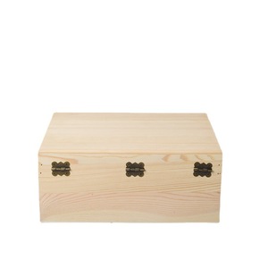 Caja de Almacenamiento de Madera de Pino, Tamaño Personalizable, Organizador de Joyas con Tapa Abatible, 3-6L, Embalaje para Regalos y Manualidades - Product Image 3
