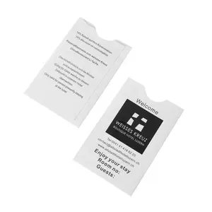 wholesale custom logo printing hotel key card Sleeve Holders hotel supplies paper room card holder