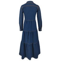 Robe chemise midi en jean bleu écologique pour femme, délavée, avec détails boutonnés, coupe ajustée, décontractée, sexy, prête pour l'été
