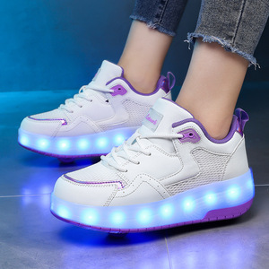 Chaussures à roulettes lumineuses en mesh pour enfants, taille 30-40, avec lumières LED pour jeux en extérieur - Product Image 1