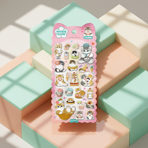 Marshmallow Stickers Dessert <b>Cat</b> Korean Cute Character Removable Diary Deco Sticker Gift for <b>Kids</b> Wholesale - Product Image 2