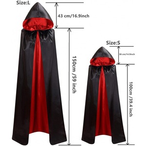 Capa de Princesa <span class=keywords><strong>para</strong></span> Niñas y Mujeres, Capa Reversible Negra y Roja con Capucha de Satén <span class=keywords><strong>para</strong></span> <span class=keywords><strong>Disfraces</strong></span> de Halloween, Vampiresa, Cosplay, Fiesta de Cumpleaños - Product Image 6