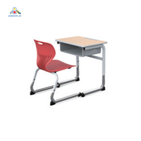 Mobilier scolaire Bureau et chaise d'étudiant Bureau d'étudiant à hauteur réglable Ensemble table et chaises pour l'école primaire