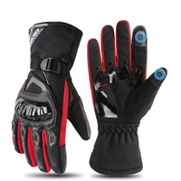 Gants de moto imperméables en cuir thermique avec protection rigide en fibre de carbone pour les motards