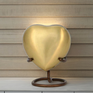 Heart <b>Keepsake</b> Eco-Friendly Durable American Style Customizable Design Pet Cremation Urn Gold Color Stand for <b>Dog</b> Cat <b>Ashes</b> - Product Image 2