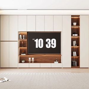 Meubles TV <span class=keywords><strong>de</strong></span> luxe modernes en bois, ensemble <span class=keywords><strong>meuble</strong></span> TV et table basse pour salon, unité murale TV - Product Image 2