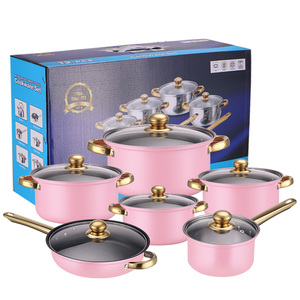 2023 vendita calda all'ingrosso di vendita all'ingrosso di fabbrica in acciaio inox Stock 12 pezzi pentole pentole zuppa casseruole set di pentole di cottura - Product Image 3