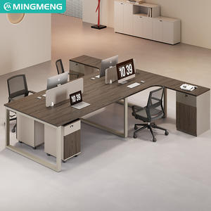 Estaciones de trabajo abiertas modernas para oficina, escritorios para empleados con cajones, escritorios para computadora para 4-6 personas - Product Image 4