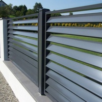 Clôture de jardin en aluminium à lamelles horizontales, traitée thermiquement sur mesure, écologique, durable, pour villa, jardin, cour