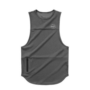 Camiseta sin mangas de malla transpirable fina de alta calidad para hombre, chaleco con dobladillo redondo de secado rápido de poliéster 110 Gsm con serigrafía personalizada - Product Image 6