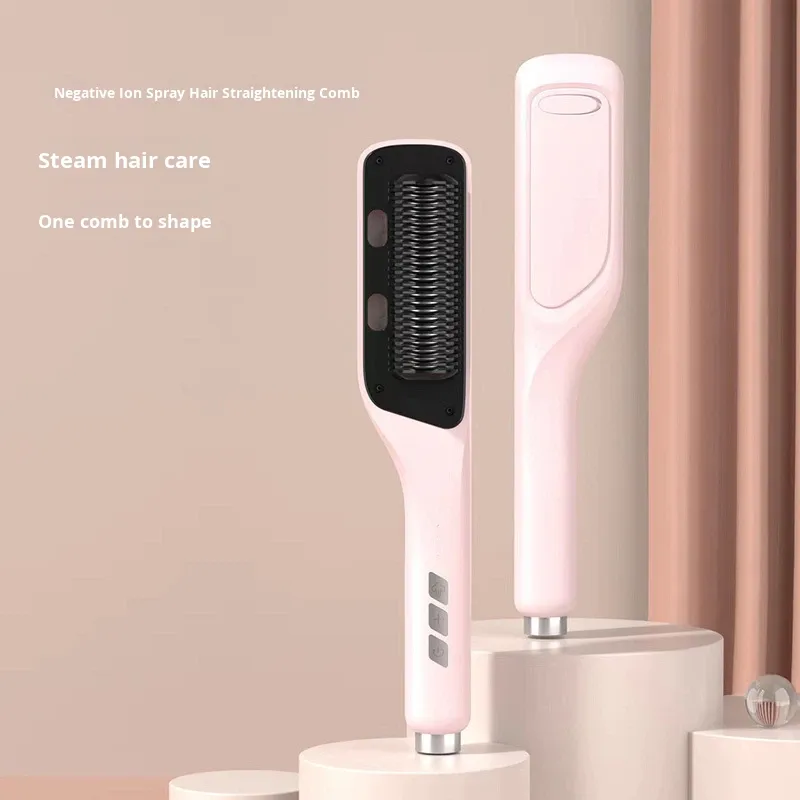 Spray Hair Straightener Curler Comb Hot