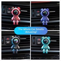 Diffuseur de parfum pour voiture, flacon vide rechargeable, design mignon de dessin animé, fixation sur grille d'aération, aromathérapie pour voiture