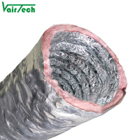 Conduit flexible R6 R8 pour HVAC, en aluminium, isolé en fibre de verre, conduit d'air flexible