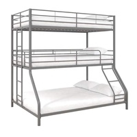 Litera de dormitorio doble ajustable de Metal plateado Cormac moderna para uso en apartamento de Hotel de Hospital de dormitorio escolar