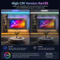 Nouvelle bande LED RGBW 4 couleurs en 1 (1200K-12000K) 96 LED/m, forme S colorée, simulation de lumière solaire