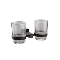 Ensemble d'accessoires de salle de bain mural moderne de luxe en acier noir mat, huit pièces, écologique