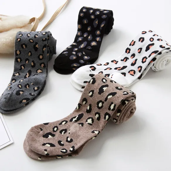 Mode Leopard Print Mädchen Strumpfhosen Baumwolle Korean Phantasie Baby Strumpfhosen
