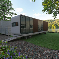 Maison Préfabriquée Mobile Moderne Grande, Remorque de Voyage Extérieur, Cabine Capsule RV Camping-Car avec Chambre à Coucher pour Voyage de Camping