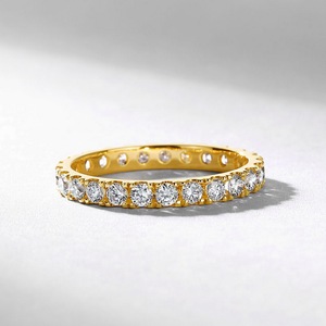 18K Vàng Vàng Hpht Cvd Phòng Thí Nghiệm Grown Kim Cương Eternity Của Phụ Nữ Wedding Party PT950 Rắn Vàng Trang Sức Thanh Lịch Cho Phụ Nữ Người Đàn Ông - Product Image 5