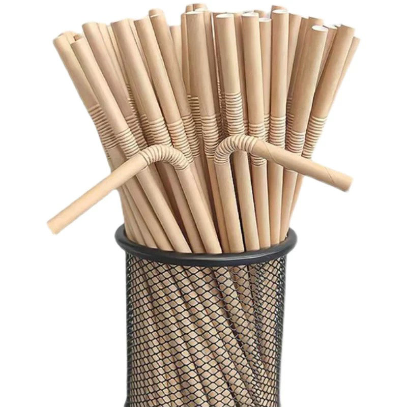 Individual Packaged Disposable Paper Straws Eco-Friendly Degradable Tableware & Dinnerware Accessory