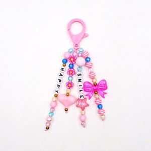 พวงกุญแจโทรศัพท์มือถืออะคริลิค Y2K ลายหน้ายิ้มน่า<span class=keywords><strong>รัก</strong></span> พร้อมพวงห้อยลูกปัดดินโพลิเมอร์สีรุ้ง - Product Image 6