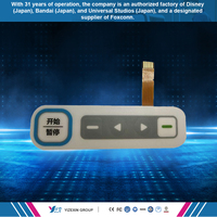 Interrupteur à membrane personnalisé à bas prix, étanche IP67, circuit flexible FPC, LED intégrée, dôme en caoutchouc, panneau de commande pour appareils électroménagers 1