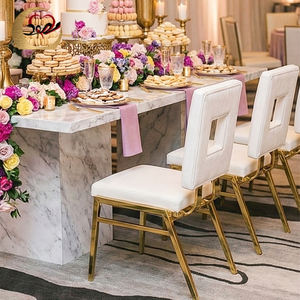 Luxurious Wedding Banquet Gold Stainless Steel Legs Velvet Seat Modern Design <b>Dining</b> <b>Chair</b> for Wholesales - Product Image 3