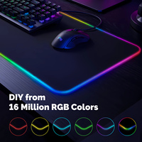 Tapis de souris intelligent WiFi MOES Tuya LED RGBIC, 16 millions de couleurs, éclairage d'ambiance DIY, tapis de bureau imperméable pour PC de jeu