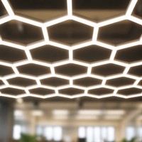 Plafonnier LED modulaire hexagonal encastré pour bureau, hall d'hôtel, intérieur