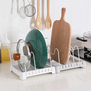 Dish Drying Rack Plastic Easy Install White Adjustable Dish Drying Rack Cutting Board Holder Kitchen Storage Plastic Pot Lid Rack Organizer