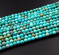 Perles rondes lisses en turquoise naturelle AMARA, 3 mm-10 mm, qualité supérieure, pour bijoux, bracelet de cheville, bracelet, femmes, filles, 13 pouces, brins de rondelles