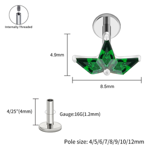 Boucles d'oreilles clous couronne en zircon cubique, en titane fileté, élégantes, pour piercing d'oreille, cartilage, tragus, pour femmes, bijoux de <span class=keywords><strong>mode</strong></span>, usage quotidien - Product Image 4