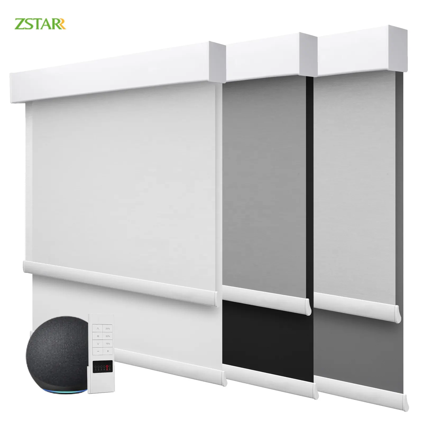 Automatic Blinds Automatic Day and Night Blackout Blinds Dual Layers Rechargeable Motorized Roller Blinds for Hotel Home Office