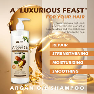 Shampoo hydratant à l'huile d'argan de qualité supérieure 500 ml contenant des extraits de plantes <span class=keywords><strong>pour</strong></span> <span class=keywords><strong>cheveux</strong></span> secs, aide à renforcer les <span class=keywords><strong>cheveux</strong></span> faibles et cassants, marque privée - Product Image 3