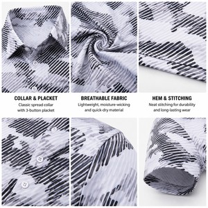 Polo de golf pour homme, blanc, camouflage, manches courtes, séchage rapide, respirant, extensible, vêtements de sport décontractés, pour le golf en plein air, en stock - Product Image 3