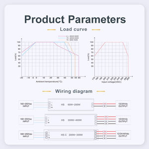 スイッチLED電源12v24vLEDストリップドライバー12vdc24vdc屋内変圧器220v 100w 200w 300w - Product Image 4